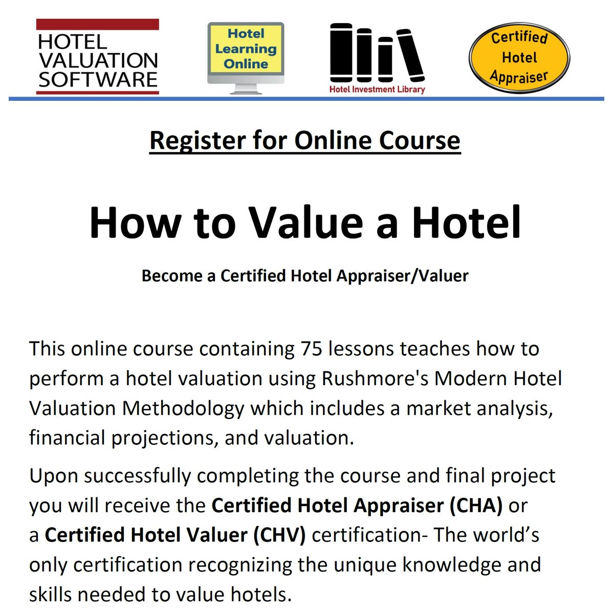 Online Course How to Value a Hotel